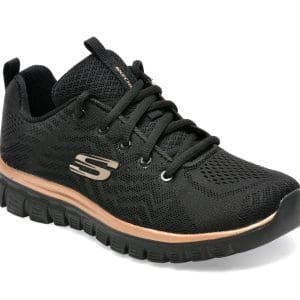 Pantofi sport SKECHERS negri, GRACEFUL, din material textil