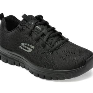 Pantofi sport SKECHERS negri, GRACEFUL, din material textil