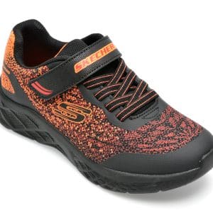 Pantofi sport SKECHERS negri, MICROSPEC II, din piele ecologica