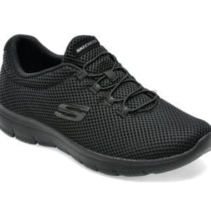 Pantofi sport SKECHERS negri, SUMMITS, din material textil