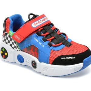 Pantofi sport SKECHERS rosii, GAMETRONIX, din material textil si piele ecologica