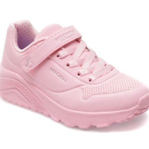 Pantofi sport SKECHERS roz, UNO LITE, din piele ecologica