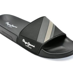 Papuci PEPE JEANS negri, MS70125, din pvc