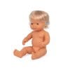 Păpușă bebeluș caucazian cu aparat auditiv – Fată, 38 cm