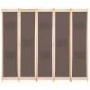 Paravan de cameră cu 5 panouri maro 200x170x4cm material textil
