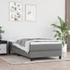 Pat box spring cu saltea, gri închis, 90×190 cm, textil