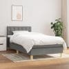 Pat box spring cu saltea, gri închis, 90×190 cm, textil