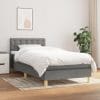 Pat box spring cu saltea, gri închis, 90×200 cm, textil
