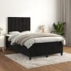 Pat box spring cu saltea, negru, 120×200 cm, catifea