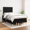 Pat box spring cu saltea, negru, 120×200 cm, textil