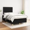 Pat box spring cu saltea, negru, 120×200 cm, textil