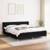 Pat box spring cu saltea, negru, 160×200 cm, textil