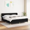 Pat box spring cu saltea, negru, 180×200 cm, catifea