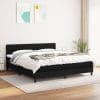 Pat box spring cu saltea, negru, 180×200 cm, catifea