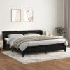 Pat box spring cu saltea, negru, 200×200 cm, catifea