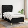 Pat box spring cu saltea, negru, 80×200 cm, textil