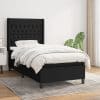 Pat box spring cu saltea, negru, 90×190 cm, textil