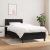 Pat box spring cu saltea, negru, 90×200 cm, textil