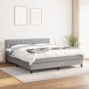 Pat continental cu saltea, gri deschis, 160×200 cm, textil