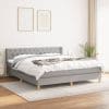 Pat continental cu saltea, gri deschis, 160×200 cm, textil