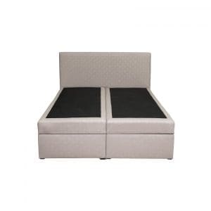 Pat tapitat BOXSPRING VISTA EC, 160×200 cm, cu sezut rabatabil, spatiu depozitare, bej