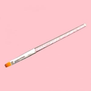Pensula Gel nr 6 cu cristale roz