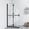 Perete de duș walk-in pliabil 120x190cm sticlă ESG transparentă