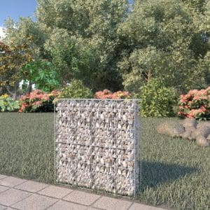 Perete gabion cu capace, 80 x 20 x 100 cm, oțel galvanizat