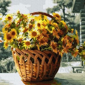 Pictură pe numere – Coș cu fori, 40 x 50 cm