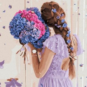 Pictură pe numere – Hortensii magice, 40 x 50 cm