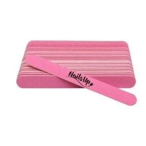 Pile unghii din Lemn, NailsUp,Granulatie fina, 50Buc/Set, Roz
