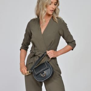 Poseta plic GRYXX neagra, AA517, din piele naturala