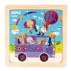 Puzzle din lemn cu 9 piese – Autobuz