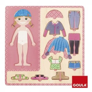 Puzzle cu 10 piese din lemn – Îmbracă fata
