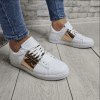 Adidasi barbati casual albi cu auriu R125 99-3 E