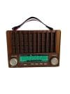 Radio Portabil FM/AM/SW, Bluetooth, Port USB/TF, Lanterna, Panou Solar, Antena Telescopica, Retro Style, Maro