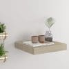 Raft de perete suspendat, stejar, 23×23,5×3,8 cm, MDF