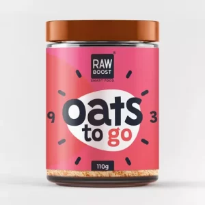 Oats To Go – Pink Chocolate – Mix cu Fulgi de Ovăz și Ciocolată Pink Drops, 110g | Rawboost