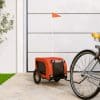 Remorcă de bicicletă câini portocaliu&negru textil oxford&fier