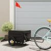 Remorcă de marfă pentru biciclete, negru, 30 kg, fier