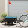 Remorcă de marfă pentru biciclete negru & albastru 30 kg fier