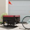 Remorcă de marfă pentru biciclete, negru și roșu, 45 kg, fier