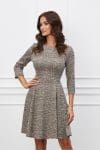 Rochie Dy Fashion maro clos cu print
