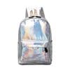 Rucsac holographic, casual sau pentru scoala, pentru femei sau fete, argintiu