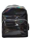 Rucsac holographic, casual sau pentru scoala, pentru femei sau fete, negru, Bonus penar