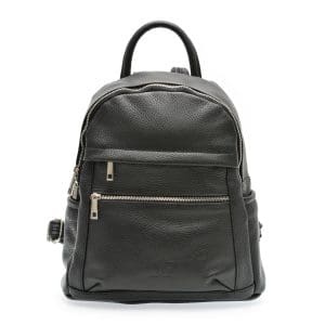 Rucsac MARIO FERRETTI negru, BB75, din piele naturala