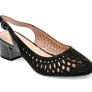 Saboti EPICA negri, 1H38705, din piele intoarsa