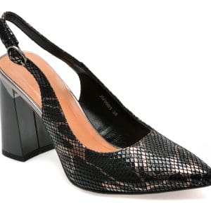 Saboti EPICA negri, JI20003, din piele naturala