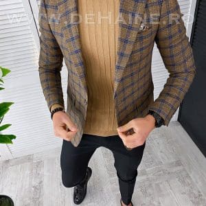 Sacou barbati in carouri slim fit PREMIUM B3262 E74-4