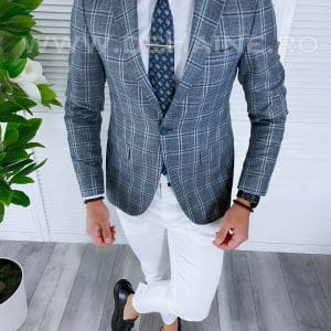 Sacou barbati in carouri slim fit B1485 83-3 E